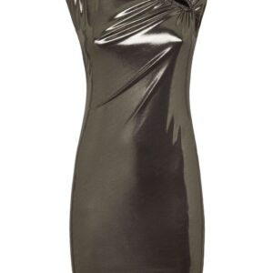 Philipp Plein shoulder-padded lamé minidress