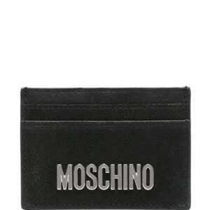 Moschino logo-lettering leather cardholder