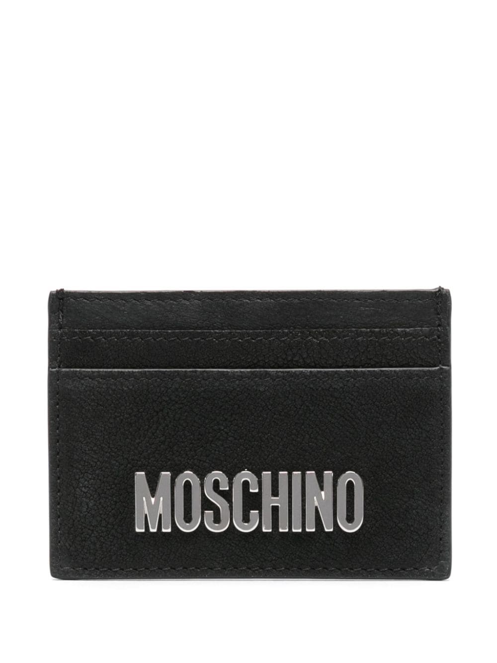 Moschino logo-lettering leather cardholder