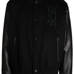 HUGO logo-appliqué bomber jacket