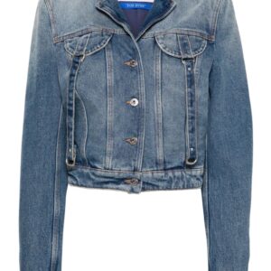 Off-White  strap-detailing cropped denim jacket