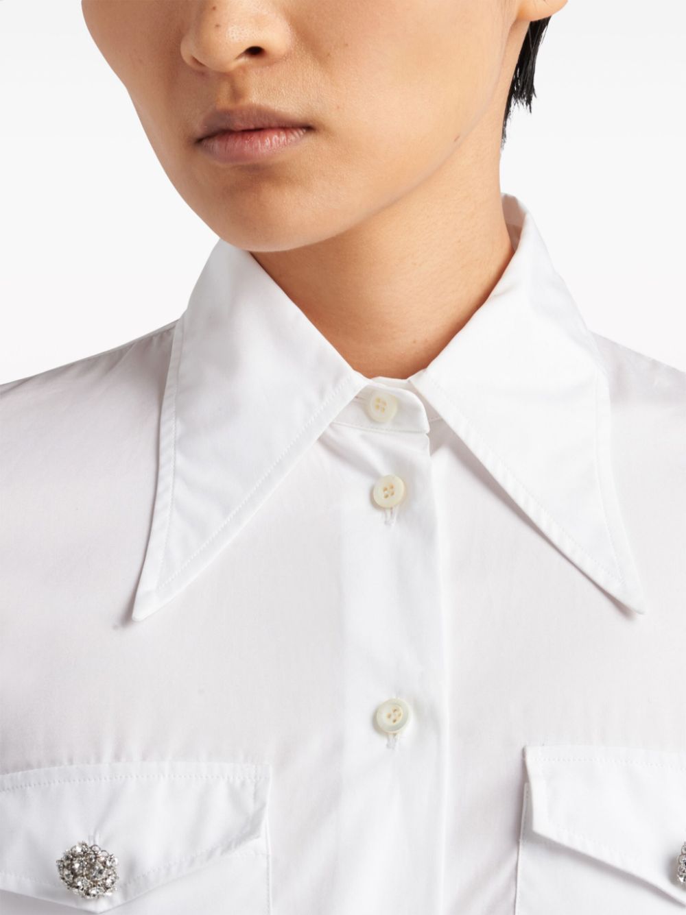 Prada jewel-buttons poplin shirt - Image 4