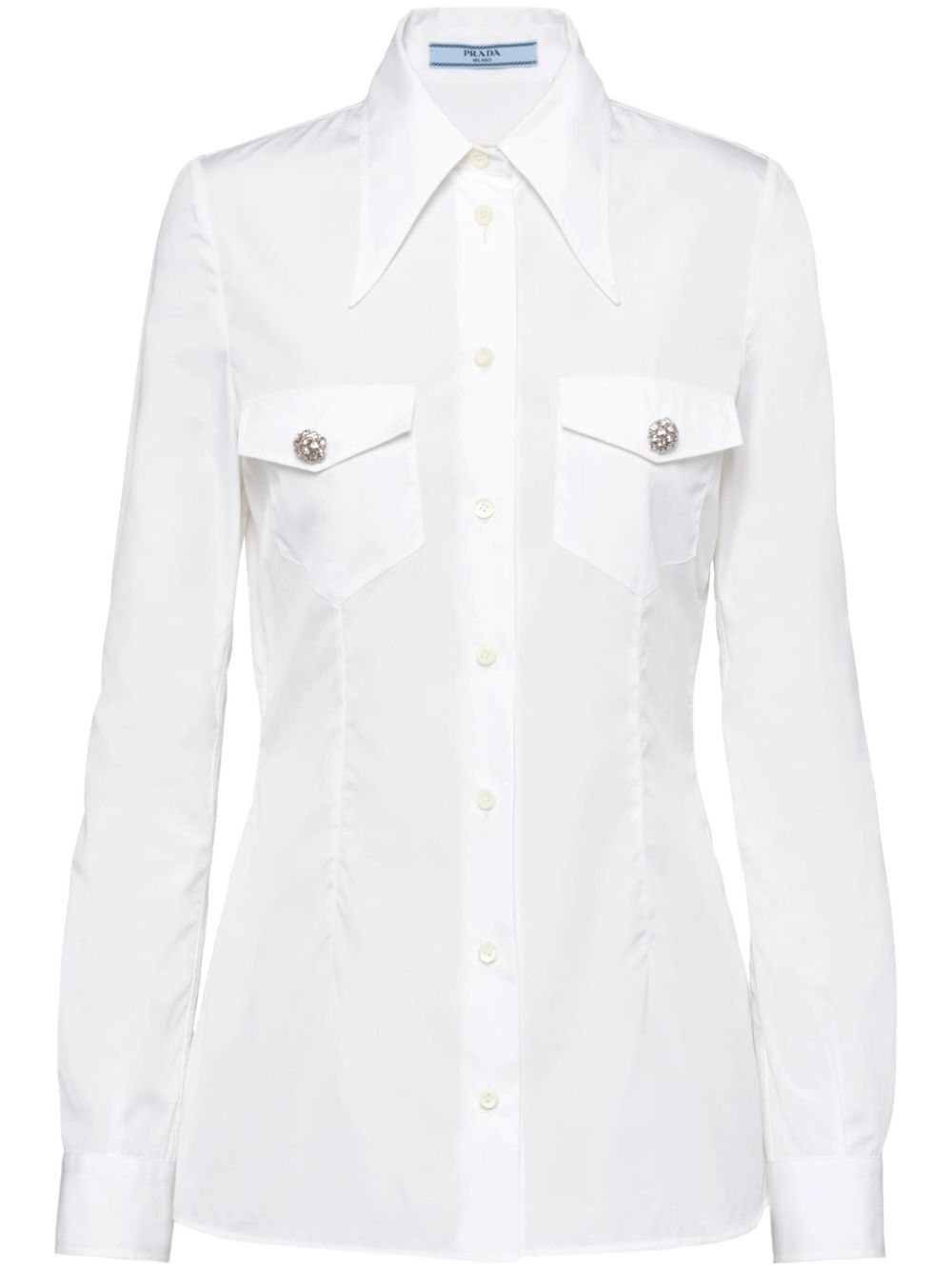 Prada jewel-buttons poplin shirt