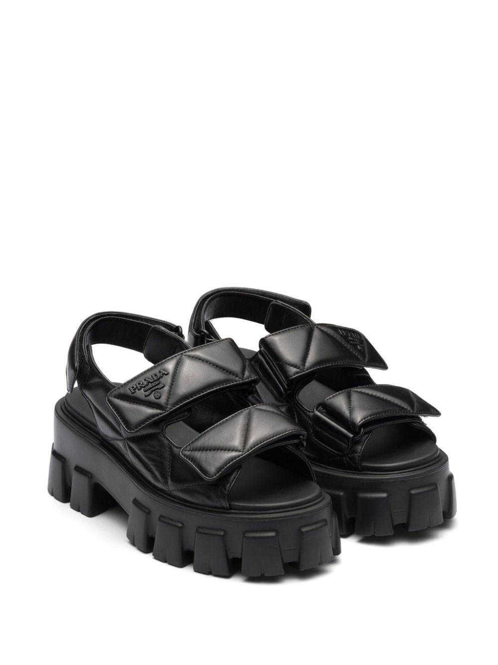 Prada triangle-logo quilted leather sandals - Image 2