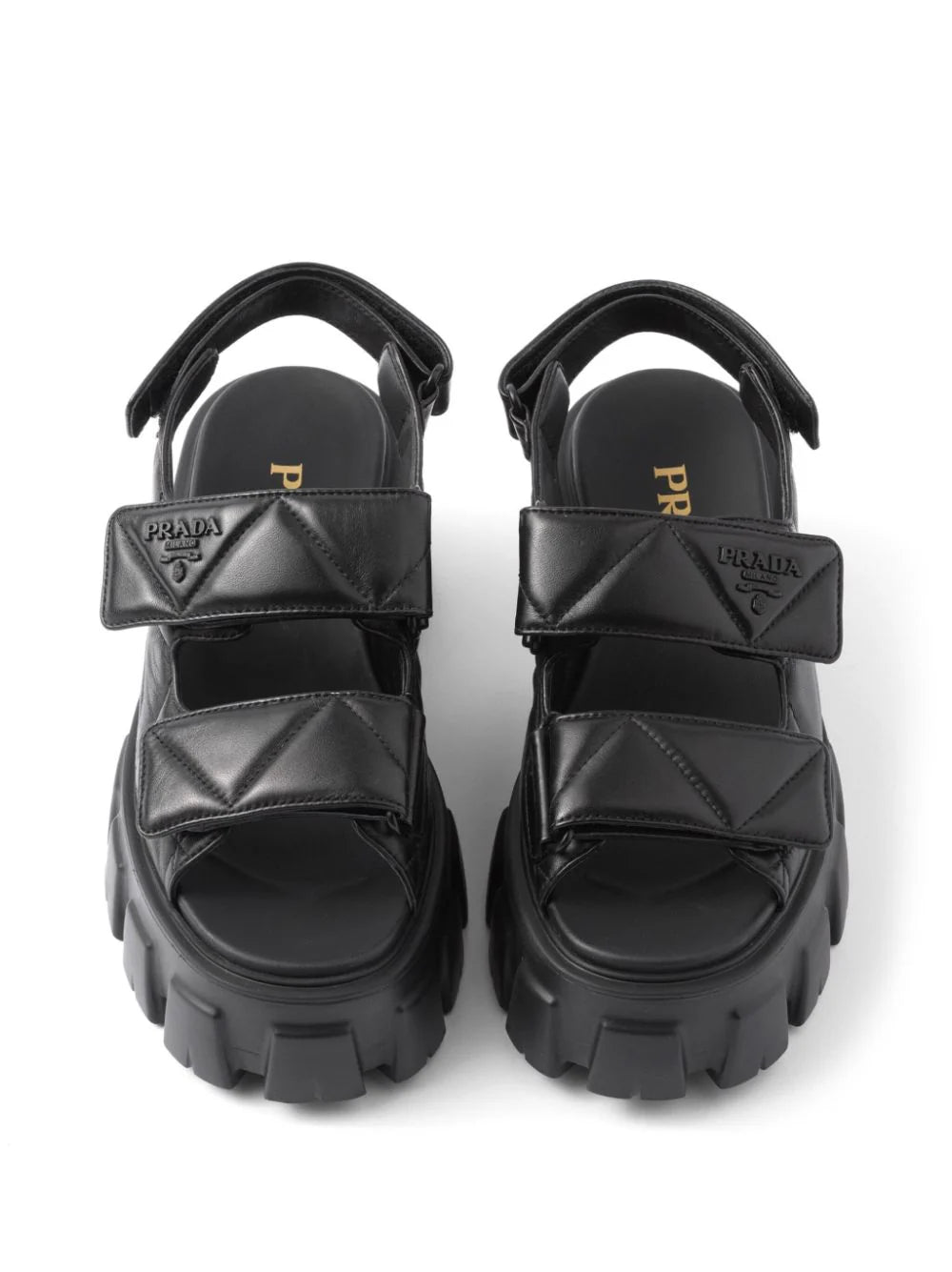 Prada triangle-logo quilted leather sandals - Image 4