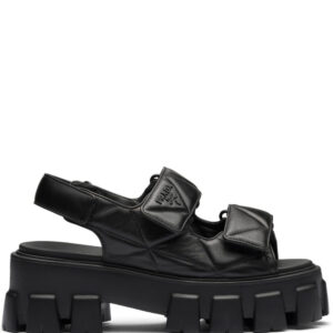 Prada  triangle-logo quilted leather sandals