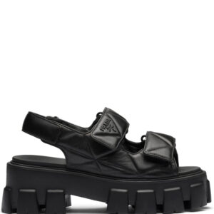 Prada  triangle-logo quilted leather sandals