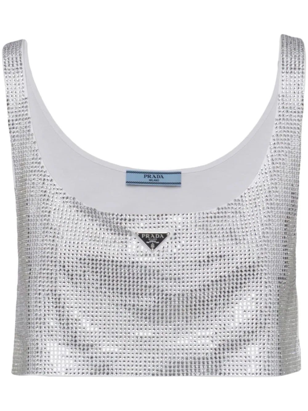 Prada crystal-embellished crop top