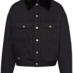 Prada shearling-trim blouson jacket