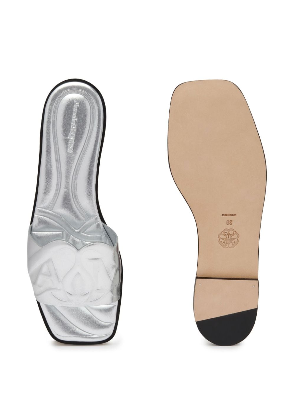 Alexander McQueen embossed-logo leather sandals - Image 3