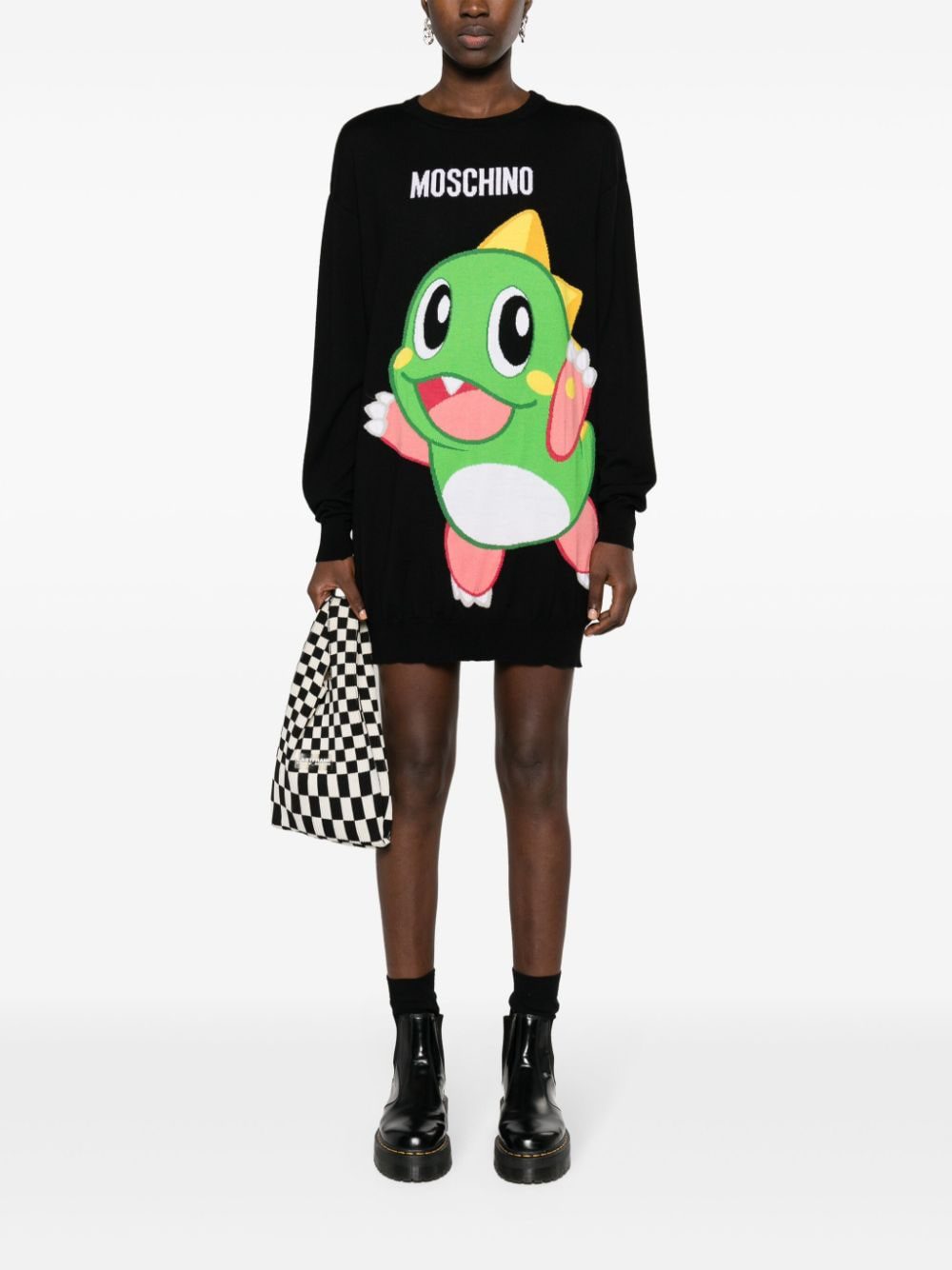 Moschino cartoon-embroidered fine-knit mini dress - Image 5