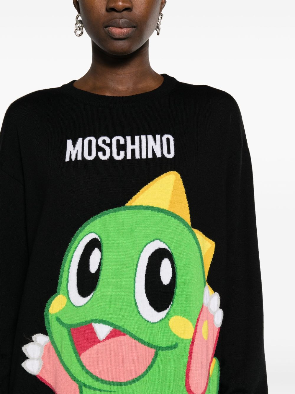 Moschino cartoon-embroidered fine-knit mini dress - Image 2