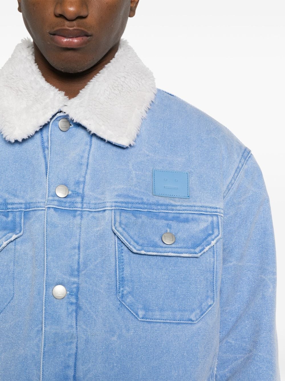 Acne Studios face-patch padded denim jacket - Image 3