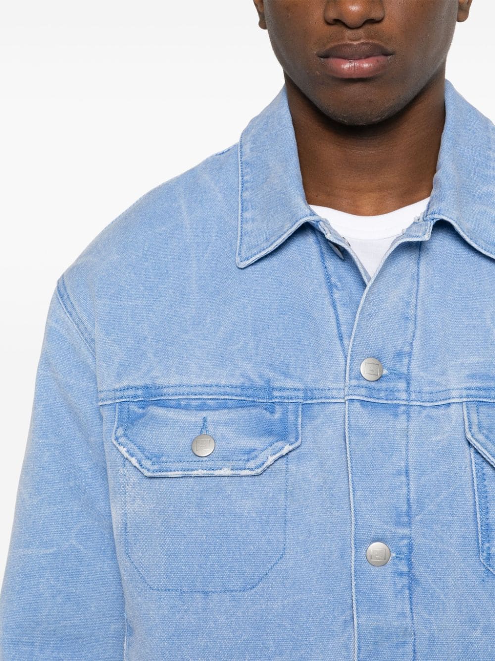 Acne Studios face-patch padded denim jacket - Image 2