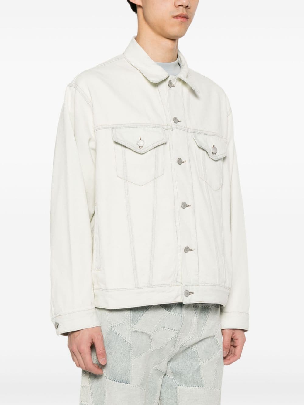 Acne Studios distressed panelled denim jacket - Image 4