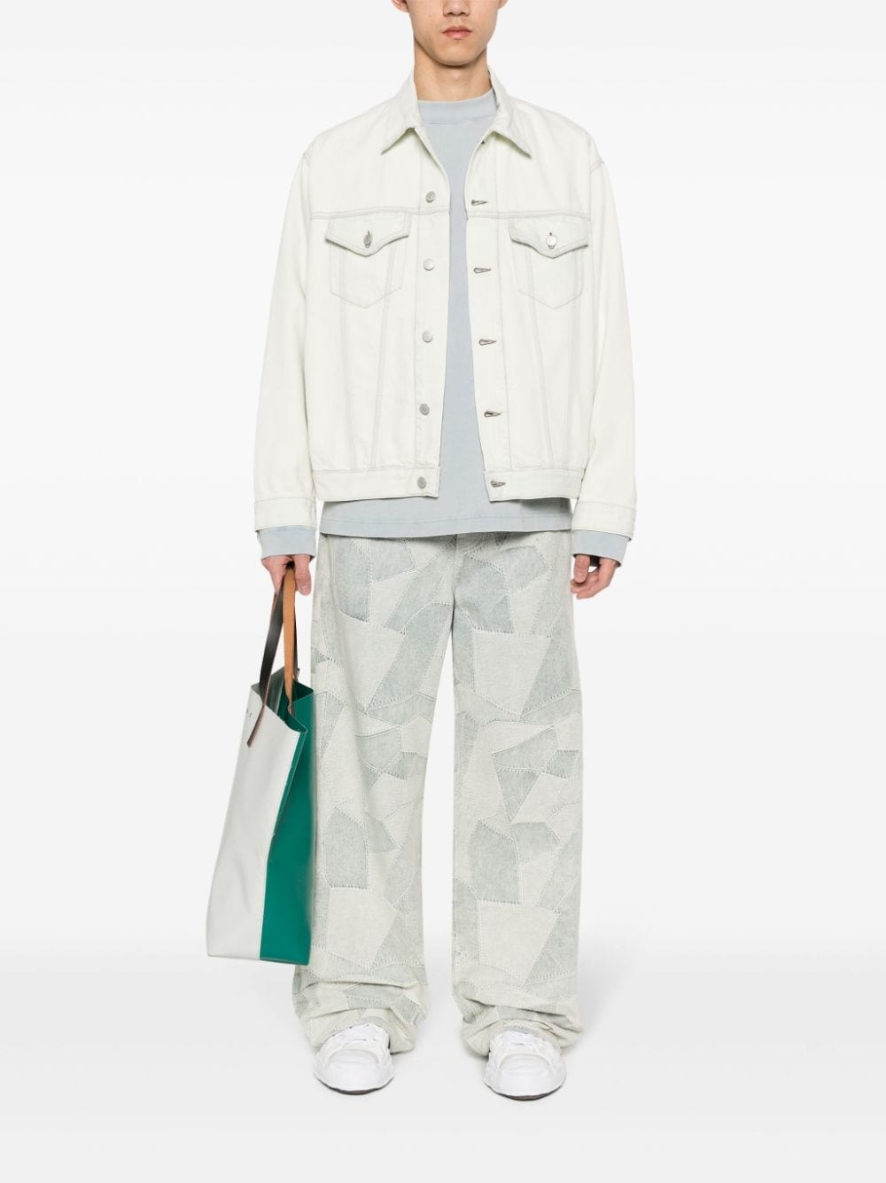 Acne Studios distressed panelled denim jacket - Image 2