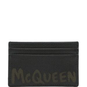 Alexander McQueen Graffiti pebbled-leather cardholder