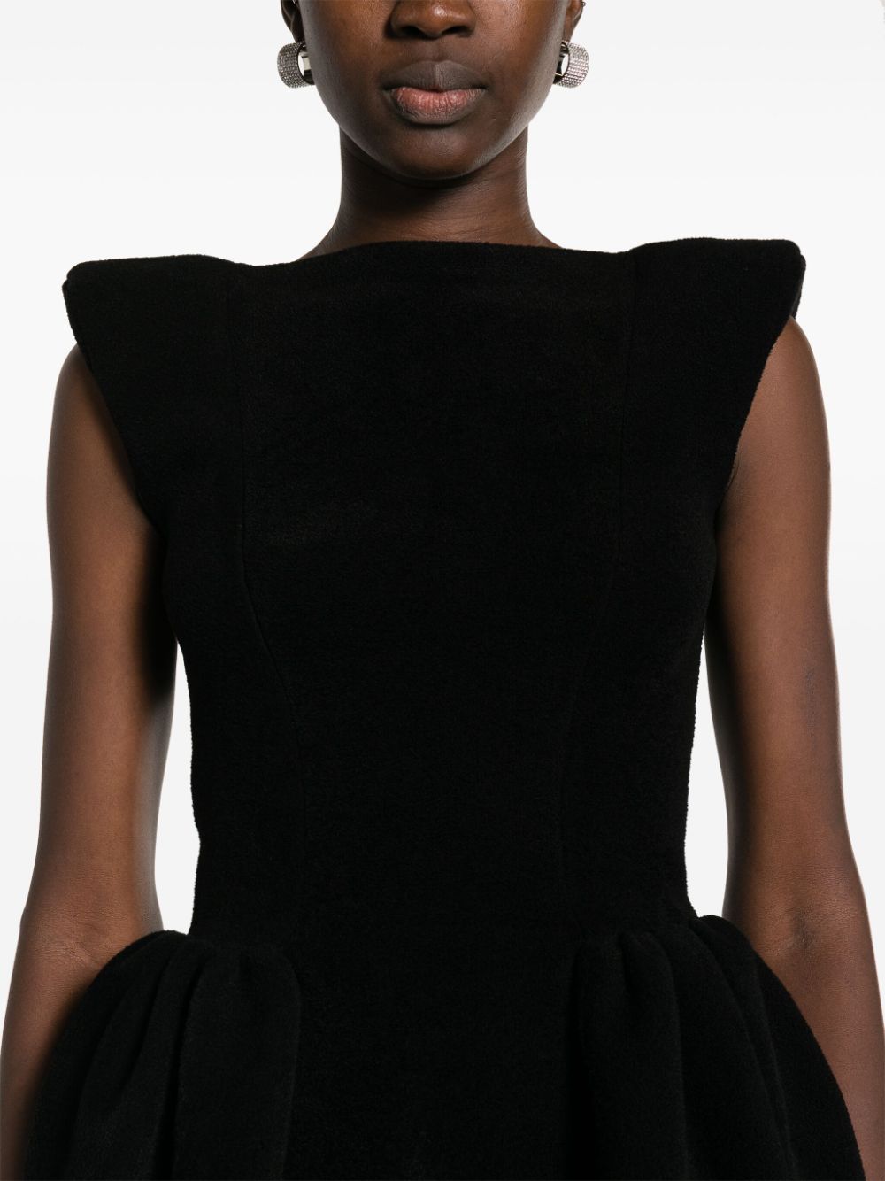 Versace shoulder-padding chenille minidress