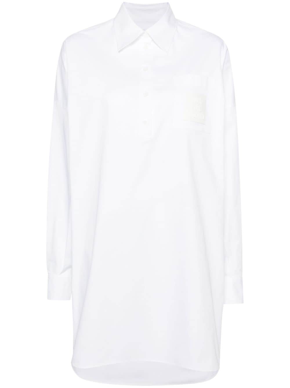 Moschino logo-patch cotton shirtdress