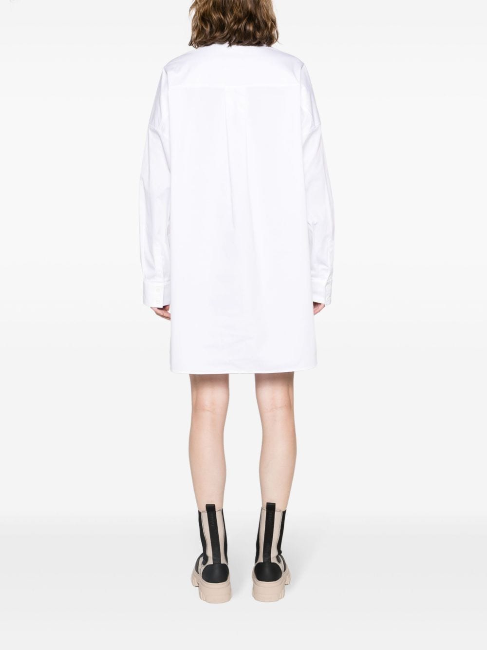 Moschino logo-patch cotton shirtdress - Image 3