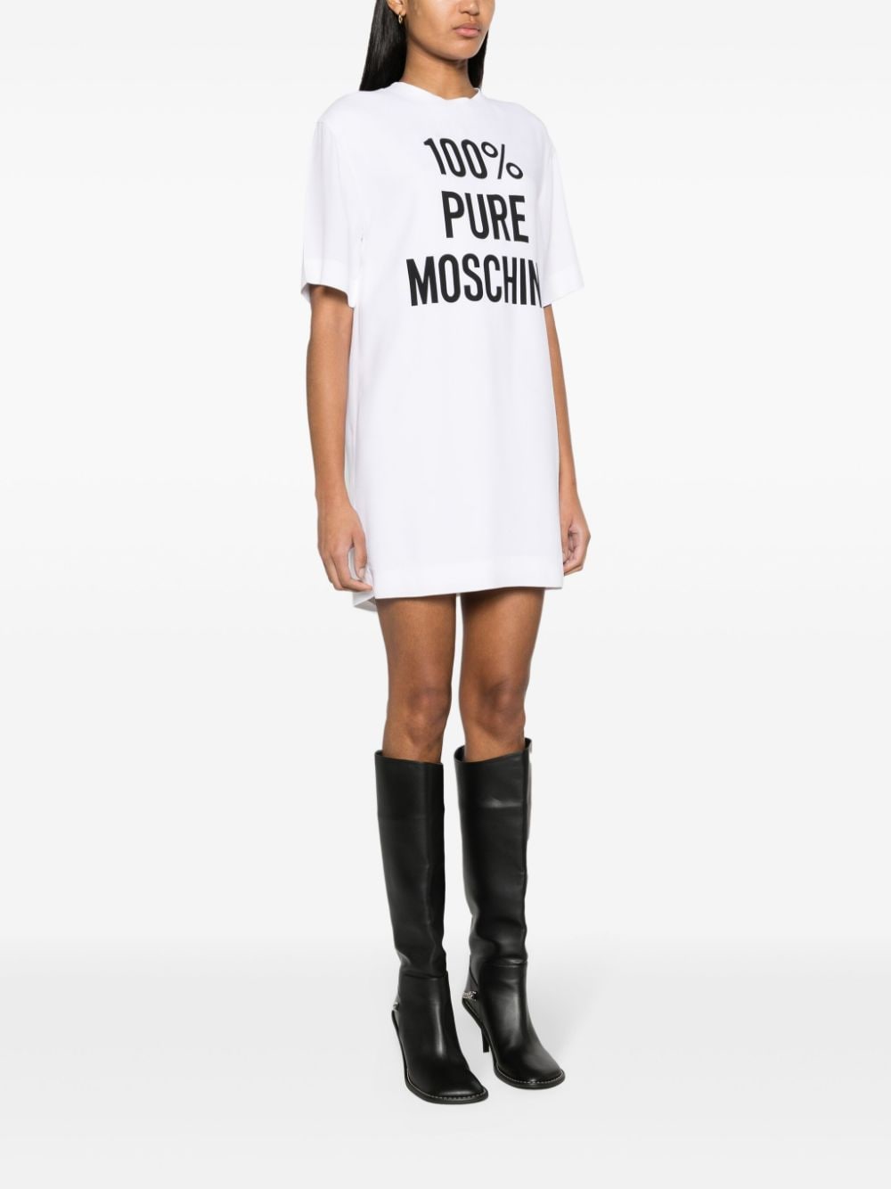 Moschino logo-print crepe minidress - Image 4