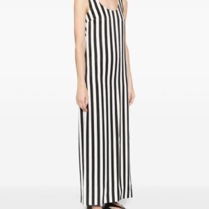 Moschino scoop-neck striped long dress