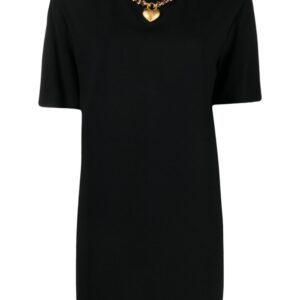Moschino heart-charm crepe minidress