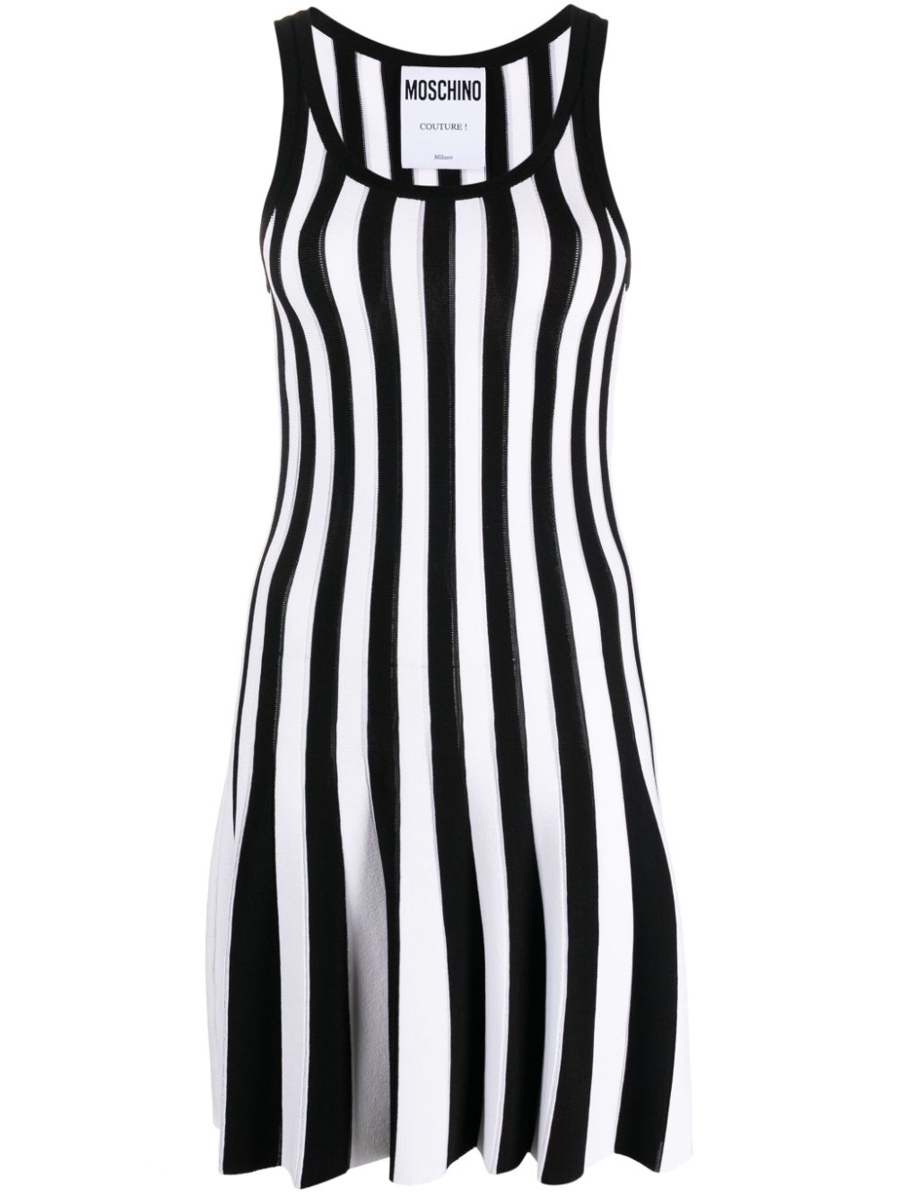 Moschino striped ribbed-knit minidress