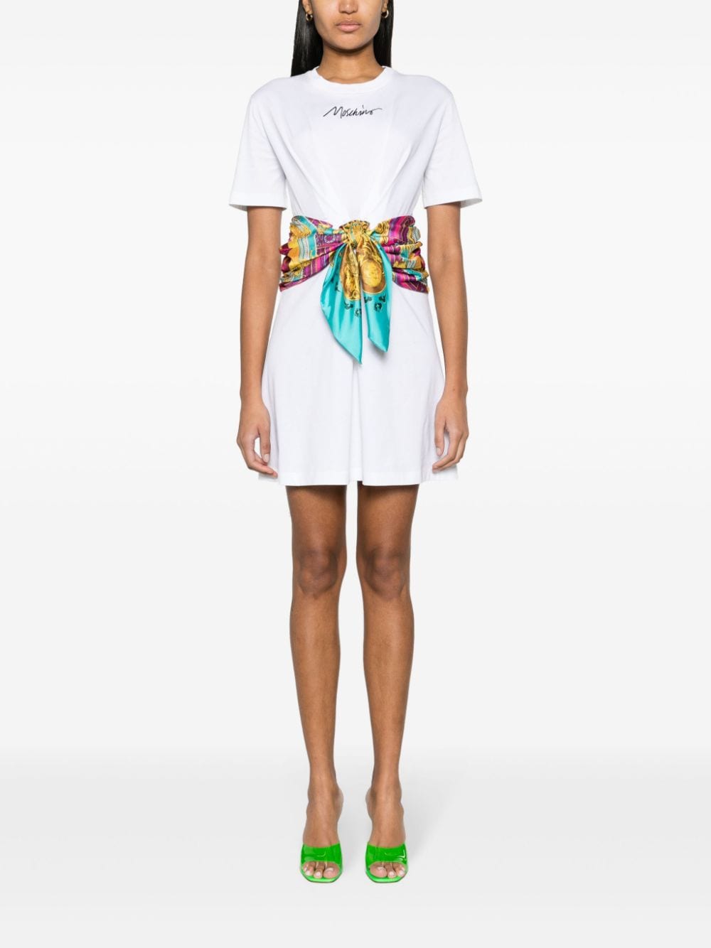 Moschino attached-scarf cotton T-shirt dress - Image 5
