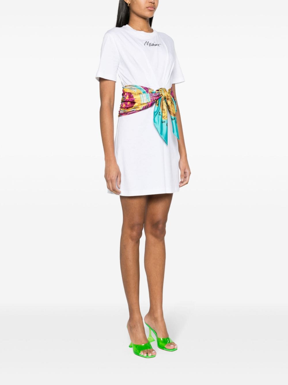 Moschino attached-scarf cotton T-shirt dress - Image 4