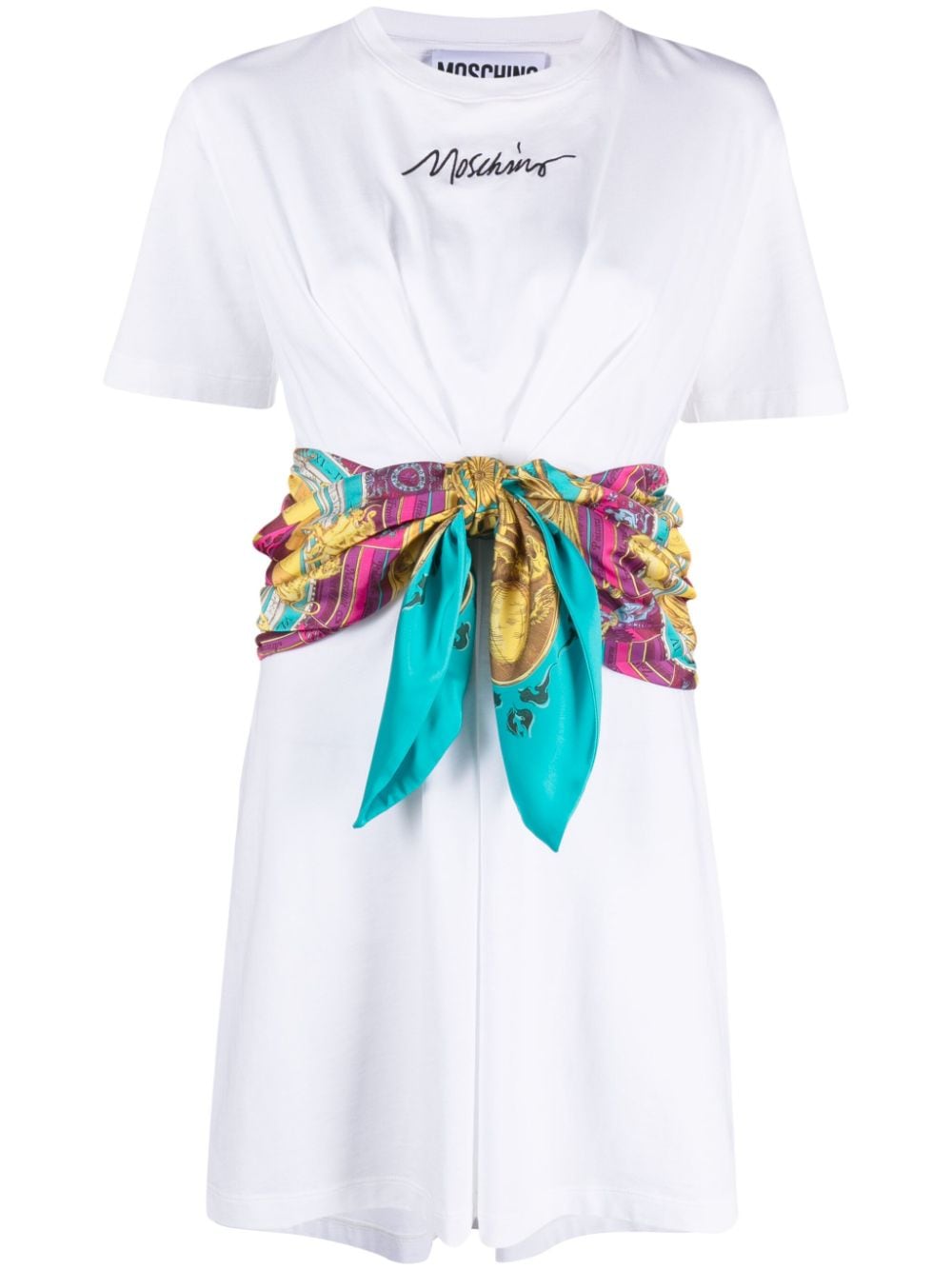 Moschino attached-scarf cotton T-shirt dress