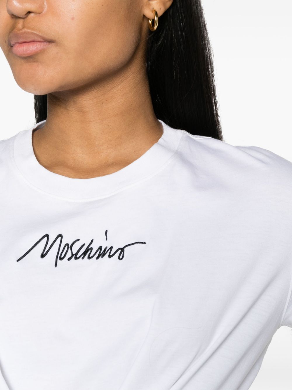 Moschino attached-scarf cotton T-shirt dress - Image 2