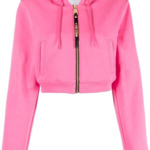 Moschino logo-lettering cropped hoodie
