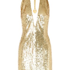 Moschino V-neck sequin-embellished minidress
