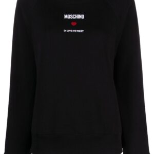 Moschino embroidered-logo cotton sweatshirt