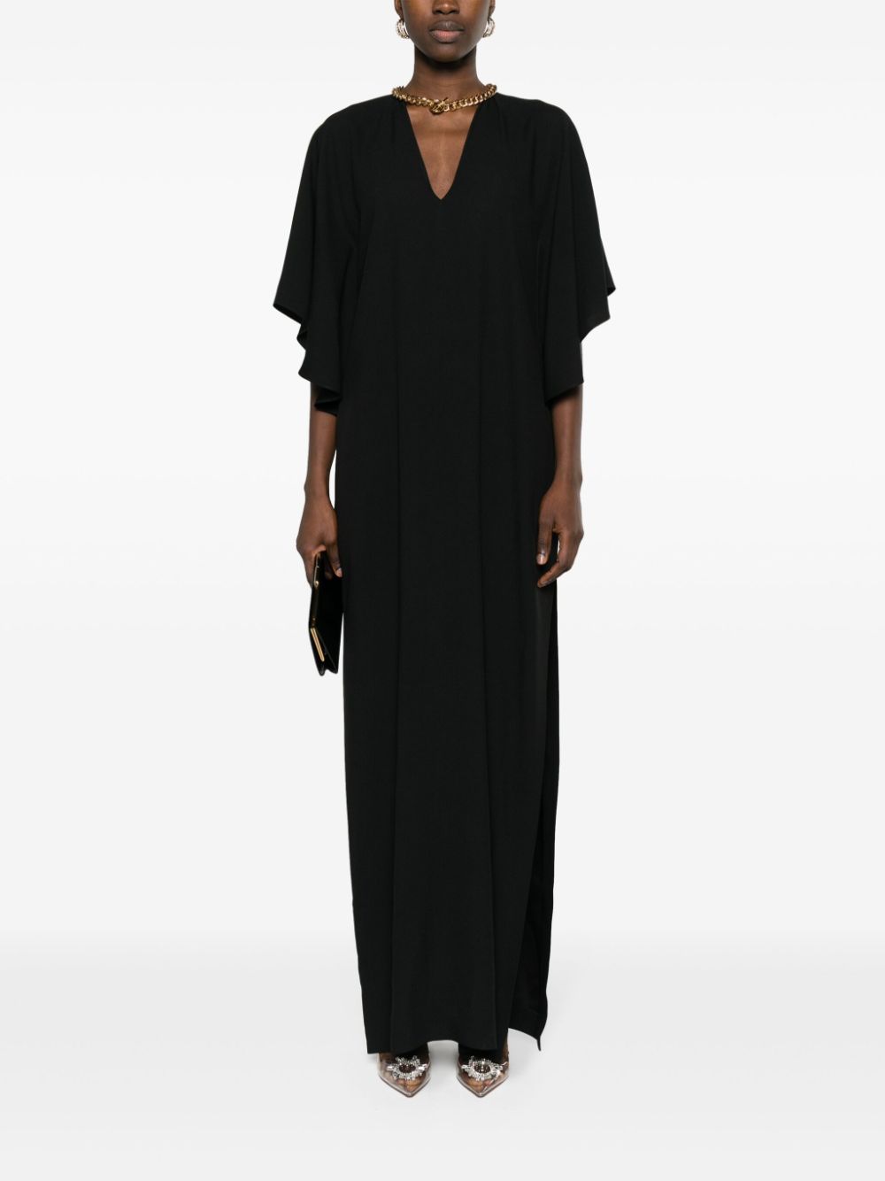 Moschino chain-detail V-neck kaftan - Image 2