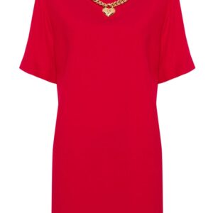 Moschino heart-charm crepe minidress