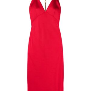 Moschino chain-link detailed halterneck dress