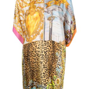 Moschino mixed-print silk dress