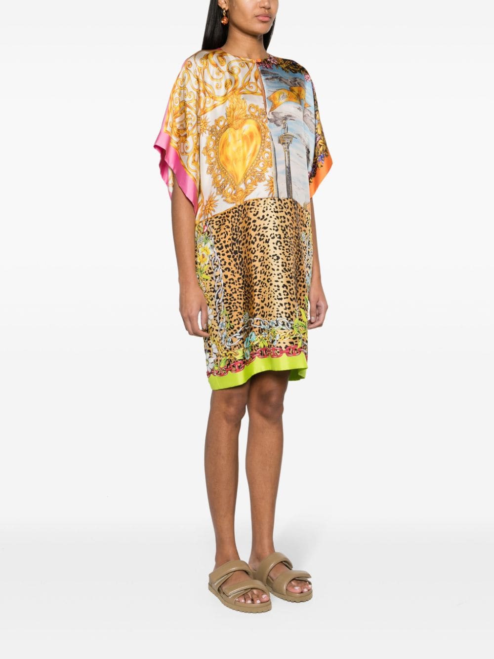 Moschino mixed-print silk dress - Image 3