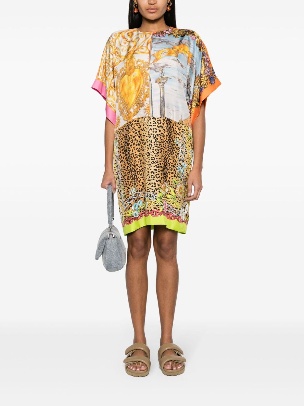 Moschino mixed-print silk dress - Image 2