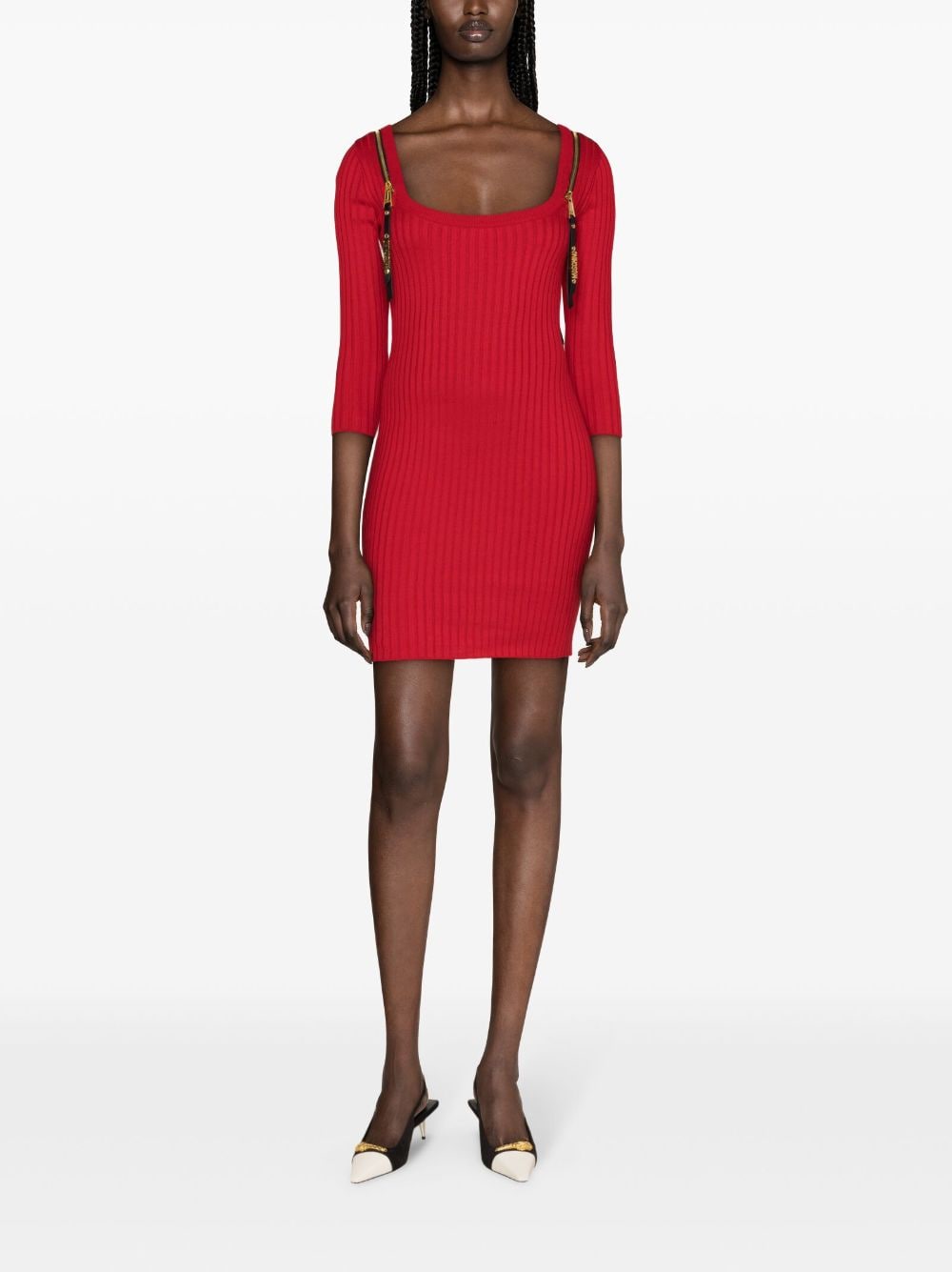Moschino zip-detailed ribbed dress - Image 2