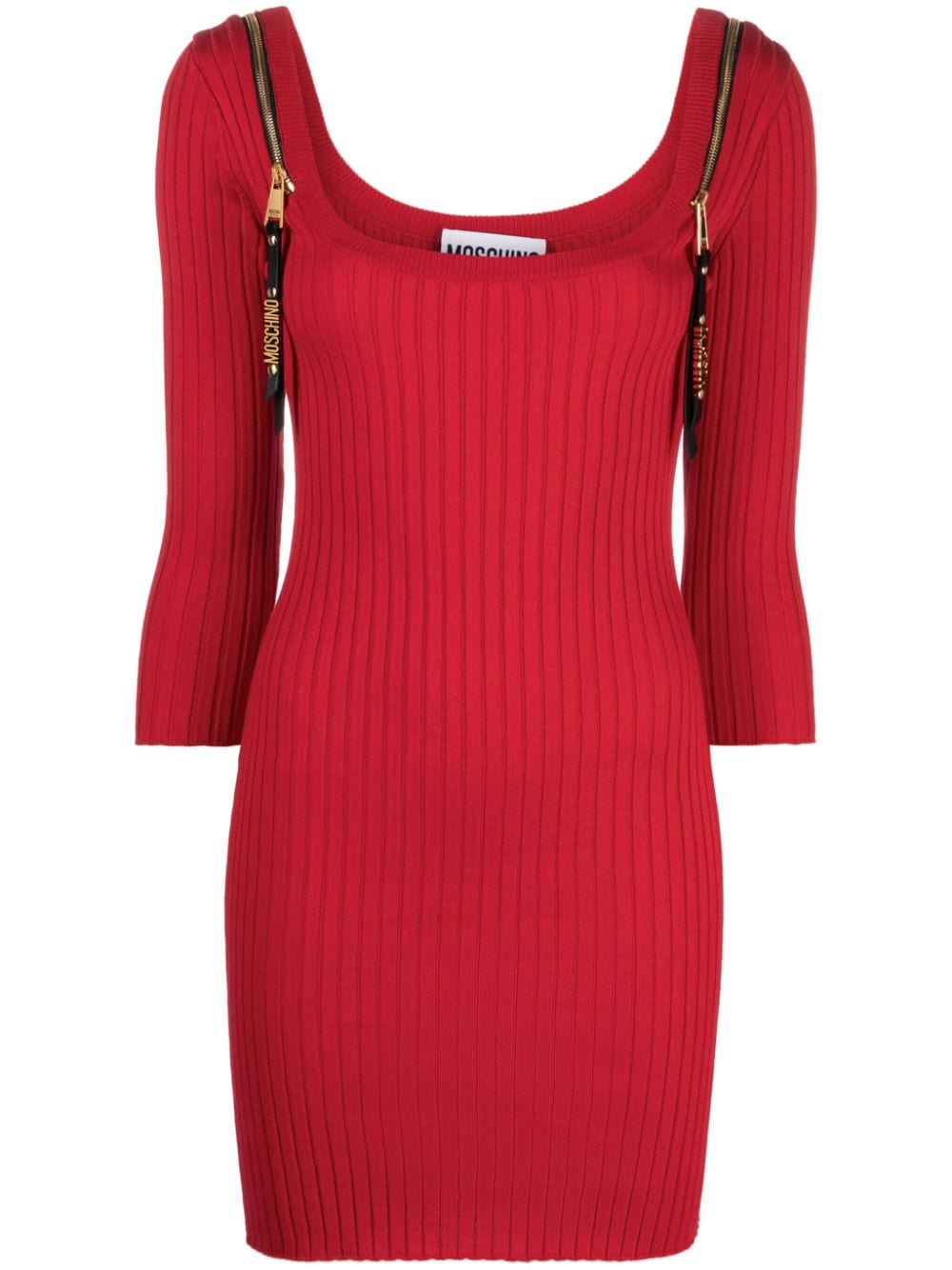 Moschino zip-detailed ribbed dress