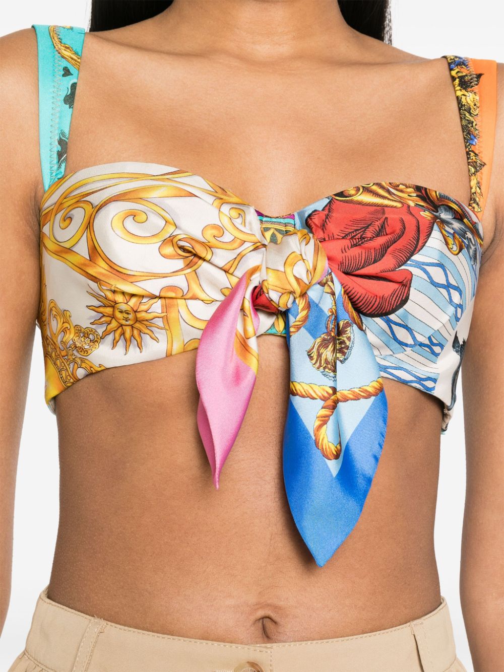 Moschino mix-print silk bralette - Image 5
