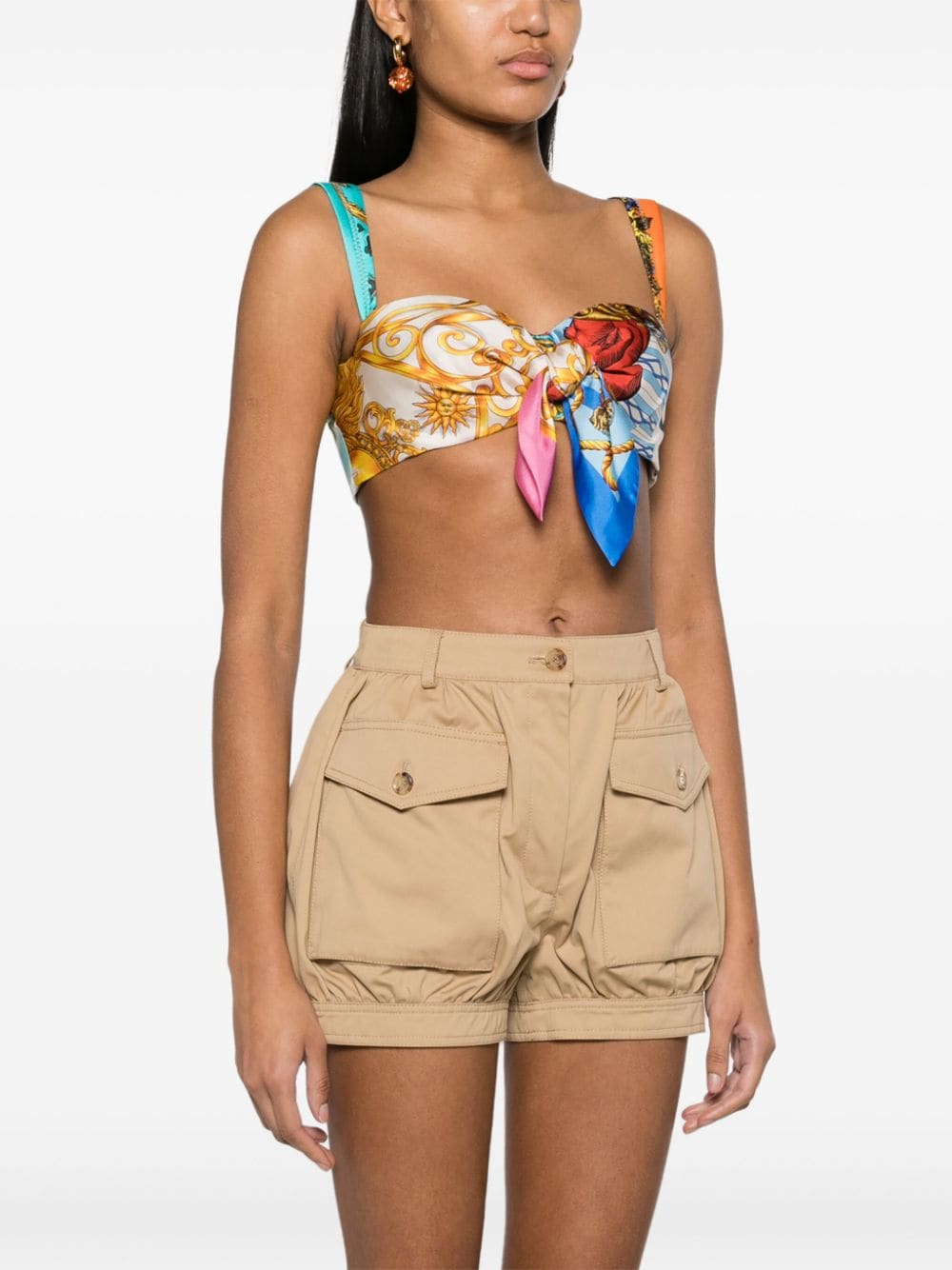 Moschino mix-print silk bralette - Image 3