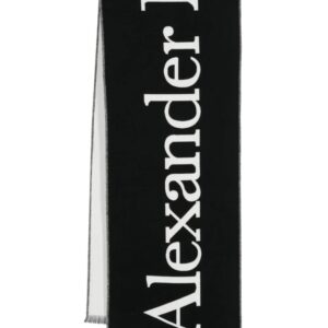 Alexander McQueen intarsia-logo cotton scarf