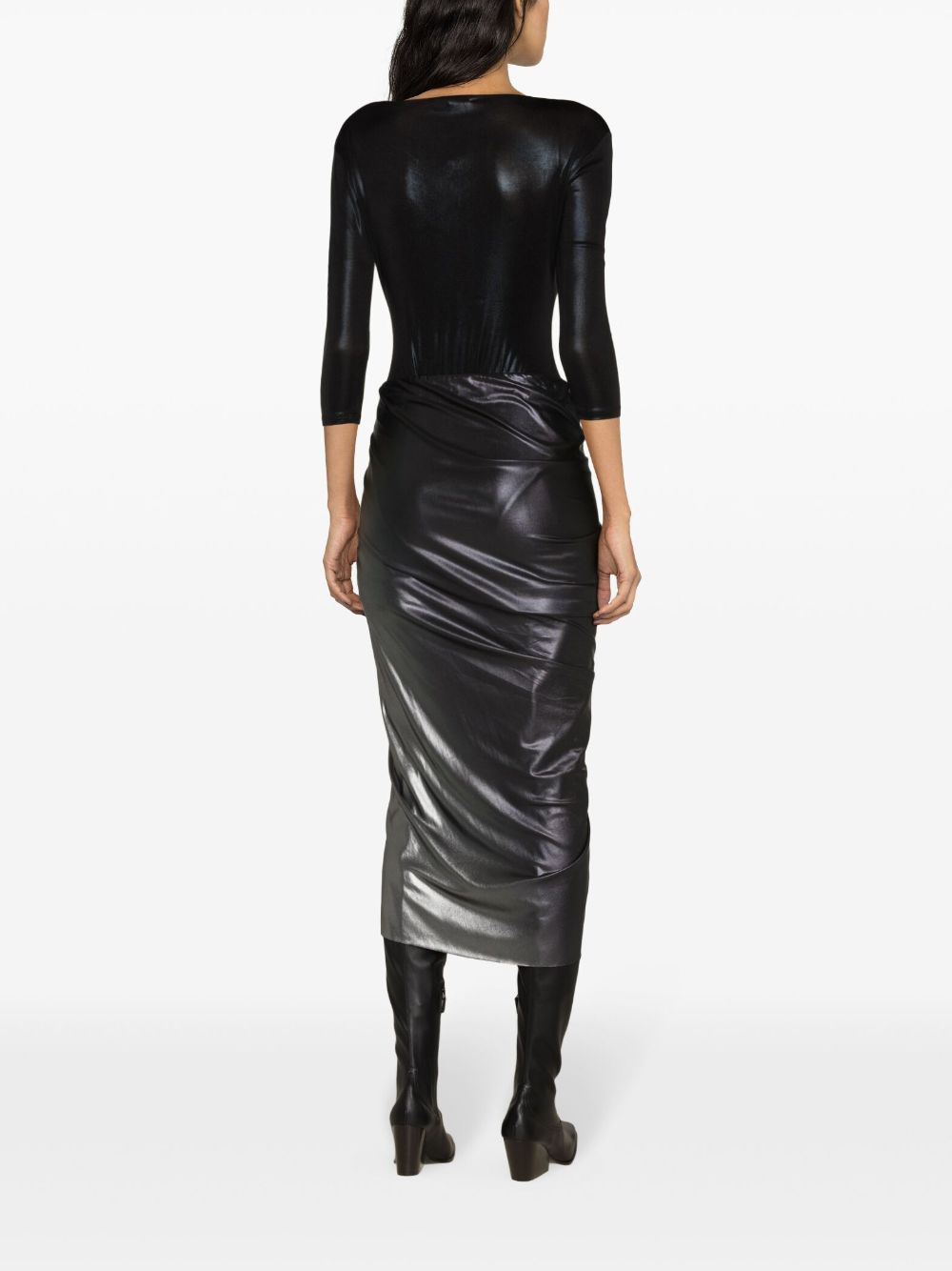 Rick Owens Lilies ombré-effect draped midi skirt - Image 4