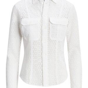 Polo Ralph Lauren  floral-embroidery linen shirt