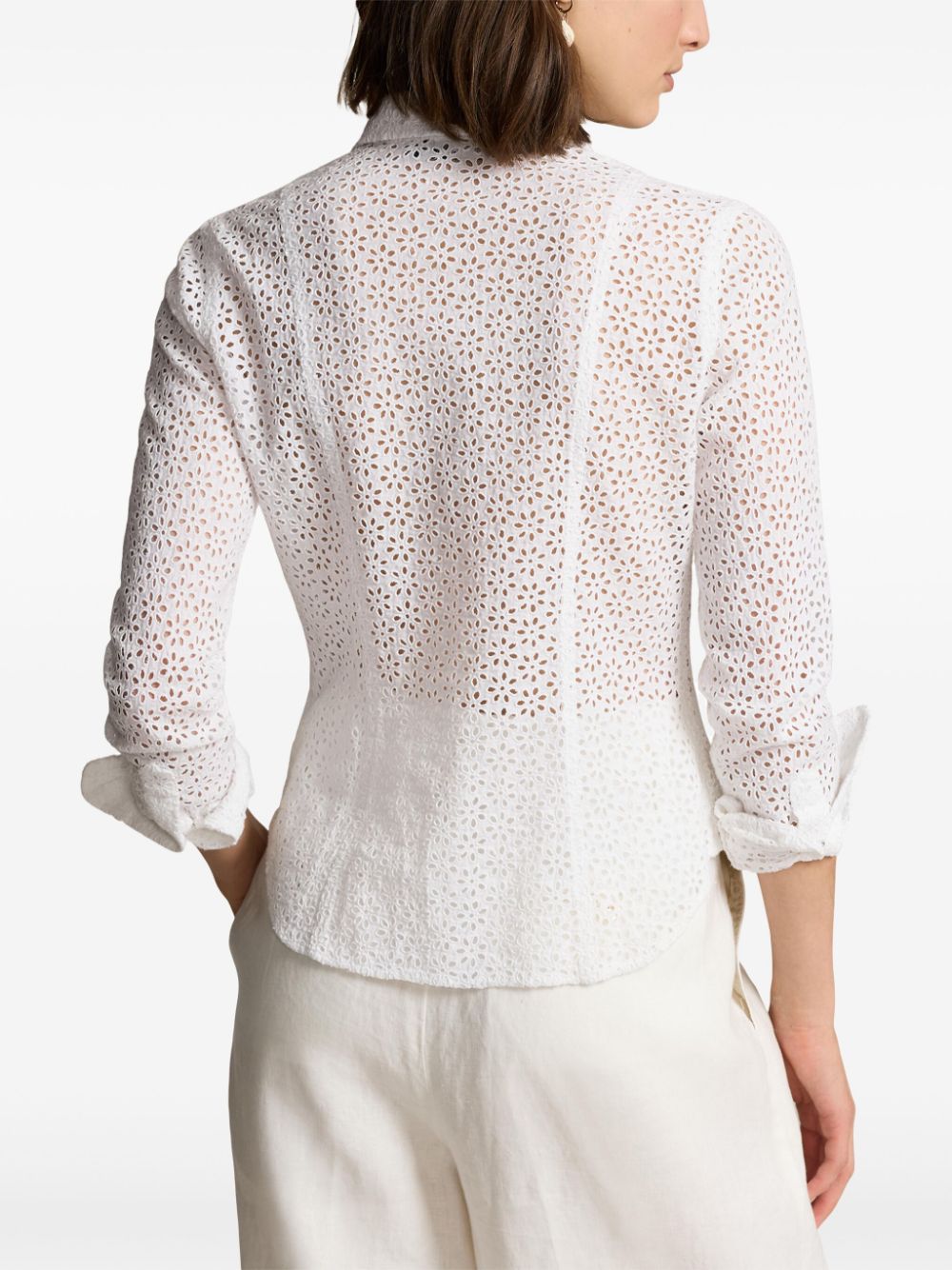 Polo Ralph Lauren floral-embroidery linen shirt - Image 4