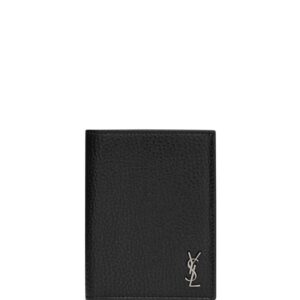 Saint Laurent logo-plaque leather wallet